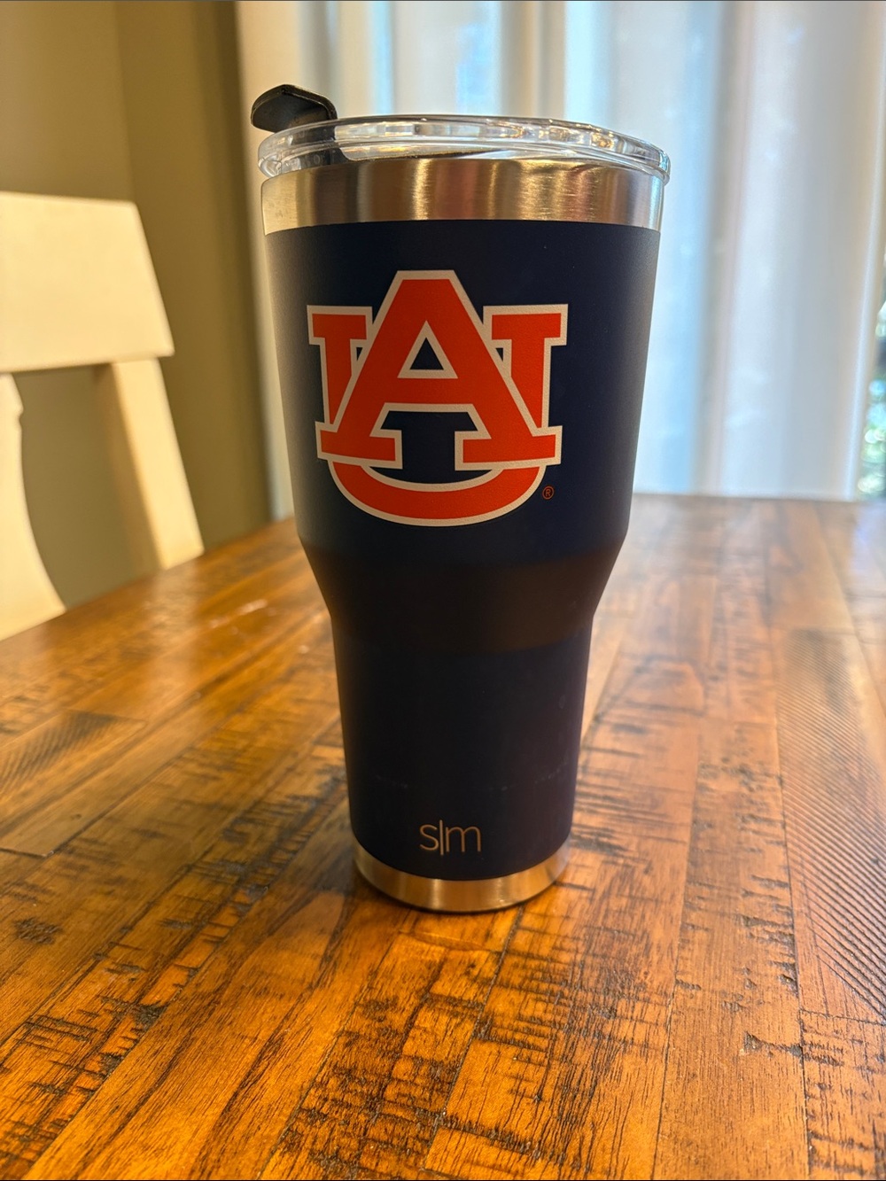 Navy Insulated Slim Tumbler with Orange AU Logo
